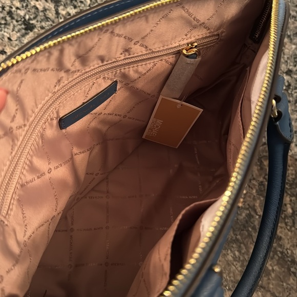 Michael Kors Blue large dome satchel Handbag NWT - Picture 7 of 17